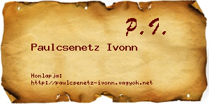 Paulcsenetz Ivonn névjegykártya